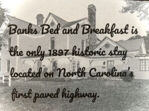 Black and white house image with black wording overlay.