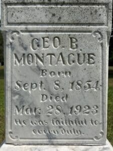 Engraved name on headstone.